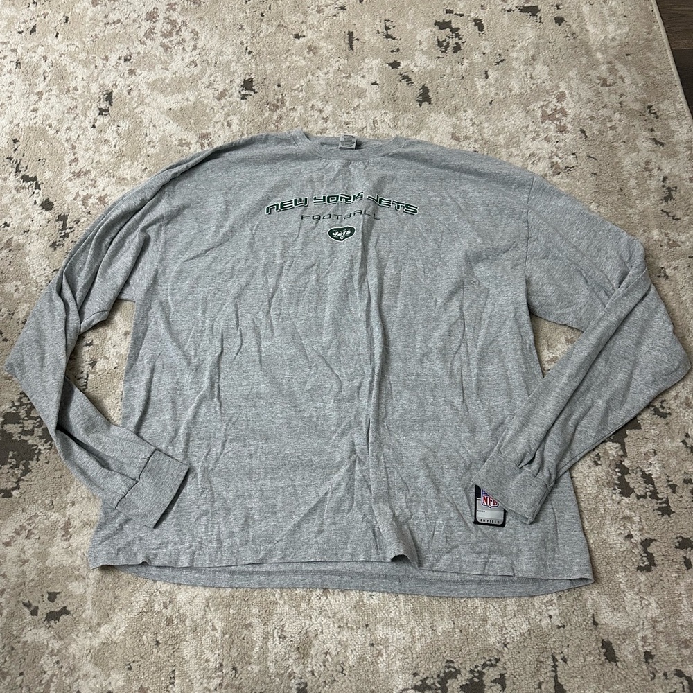 Gray New York Jets Long Sleeve Shirt Size 3XL